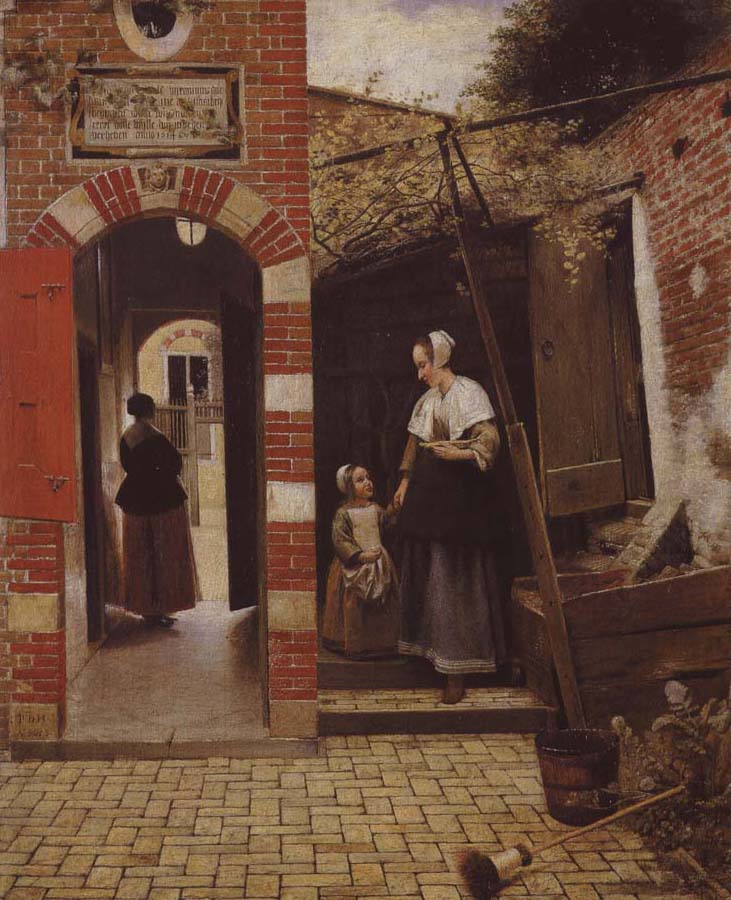 Pieter de Hooch garden till ett hus i delft